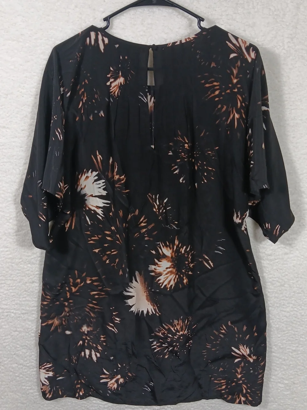 Ulla Johnson Dress Womens 6 Black Silk Midi Flowy Abstract Cover Up